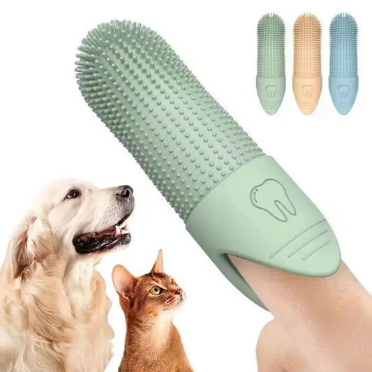 Dog Toothbrush, 360° Cleaning Finger Toothbrush for Dogs, Food Grade Silicone Dog Finger Toothbrush for Dogs & Cats Dental Care