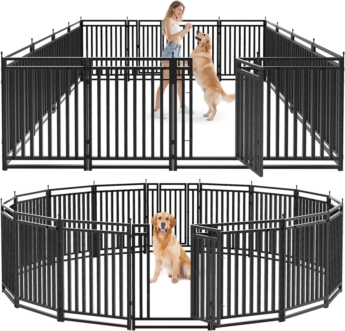 40" Height 16 Panel Dog Fence Outdoor Yard Playpen Portable Kennel for Camping