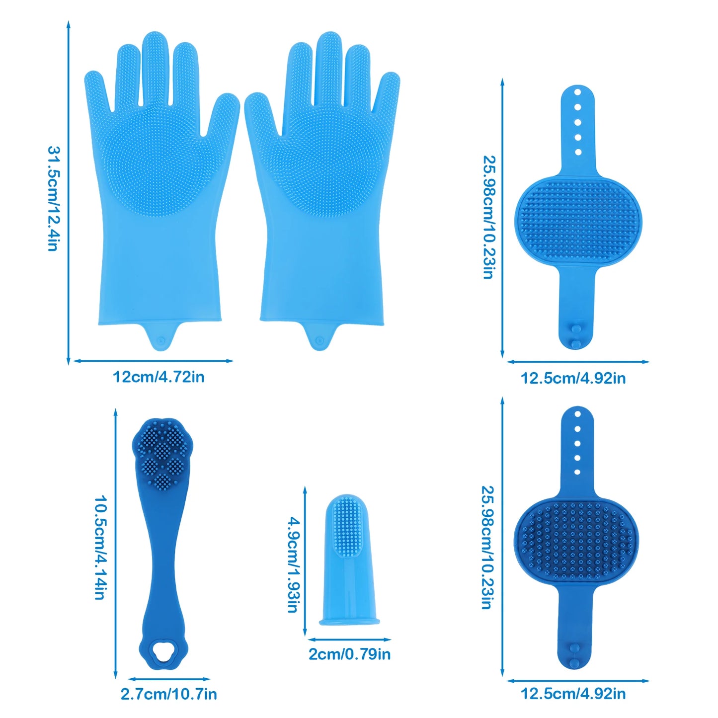 6PCS Pet Grooming Kit Silicone For Pets