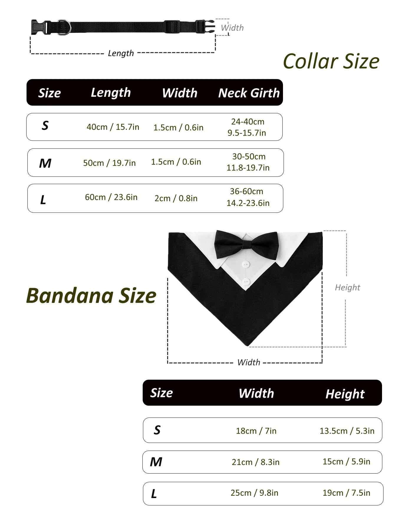 Bow Tie Dog Collar Tuxedo Bandana Adjustable