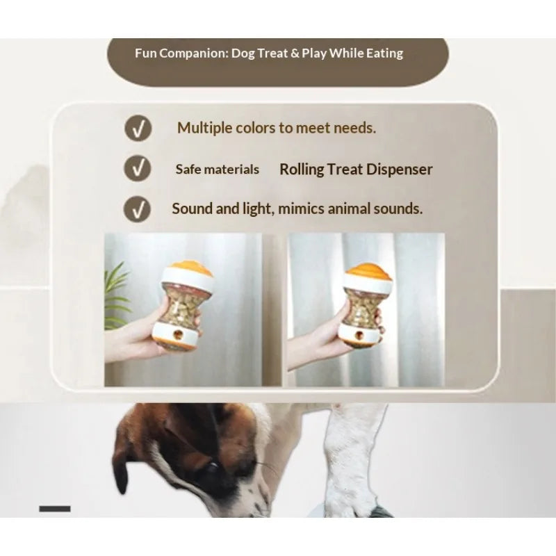 ZUJOLY Dog Treat Dispenser Toy Dog Puzzle Rolling Leak Food Ball Toy Durable Chew Tooth Healthy Ball Suitable for All Breed