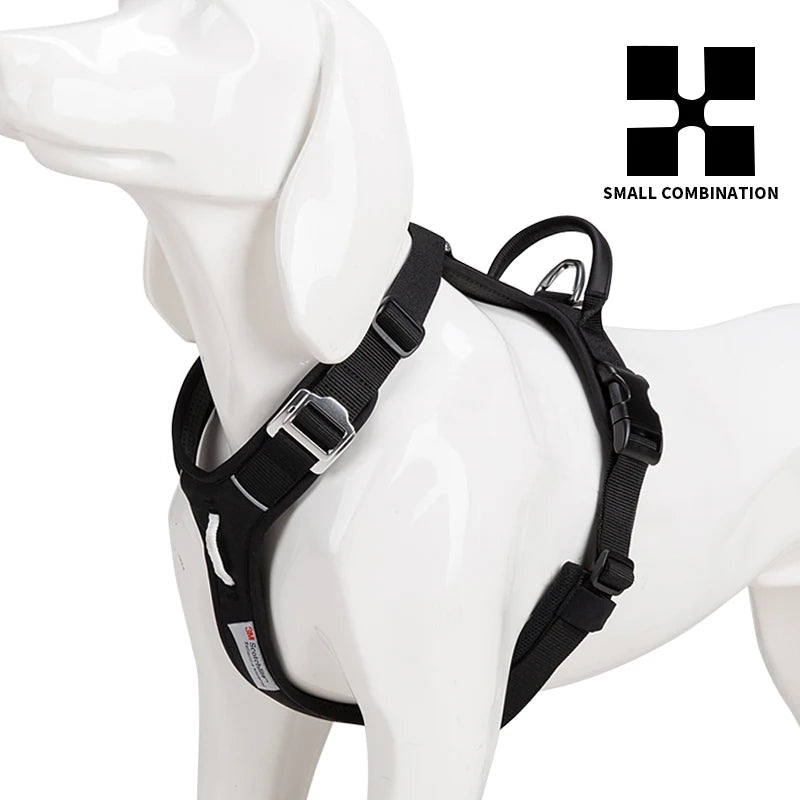Adjustable Explosion-proof  on Dog Pet Harness Outdoor Adventure Reflective Dog Halter Protective Nylon Walking Dog Harness Vest