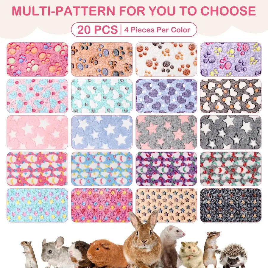 20 Pcs Waterproof Small Pet Fleece Blanket Bulk Washable