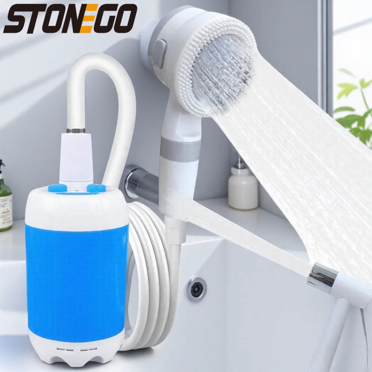 Portable Rechargeable Outdoor Shower Handheld Compact Design Gentle Shower Stream for Dog Bathing Car Washing Flower Watering