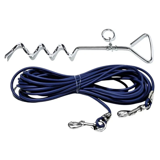 30FT Heavy Duty Dog Tie Out Cable with Ground Stake