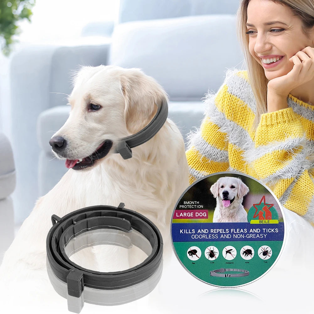 Flea Collar Adjustable Flea and Tick Collar 8 Months Protection Natural Flea and Tick Prevention Collar for Dogs and Cats