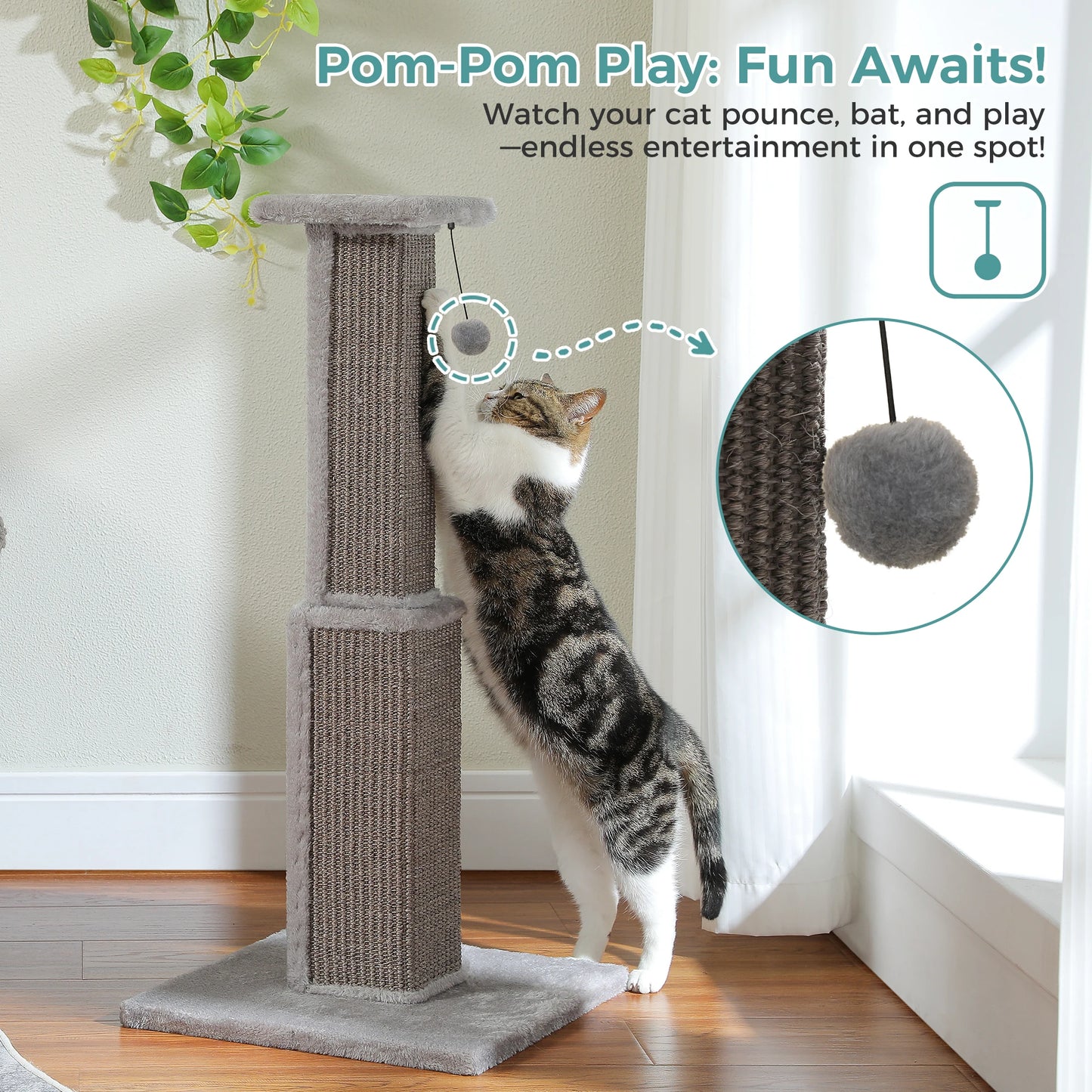 Large Cat Scratching Post for Indoor Cats Adults