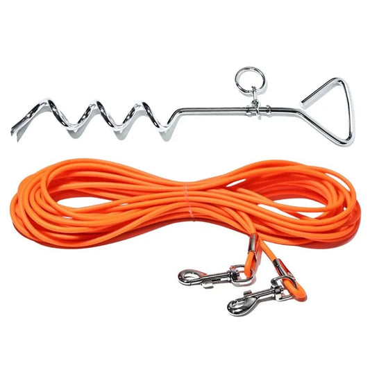 30FT Heavy Duty Dog Tie Out Cable with Ground Stake