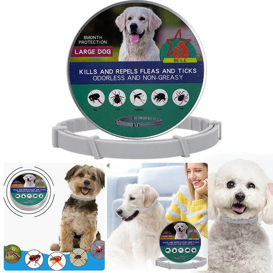 Flea Collar Adjustable Flea and Tick Collar 8 Months Protection Natural Flea and Tick Prevention Collar for Dogs and Cats