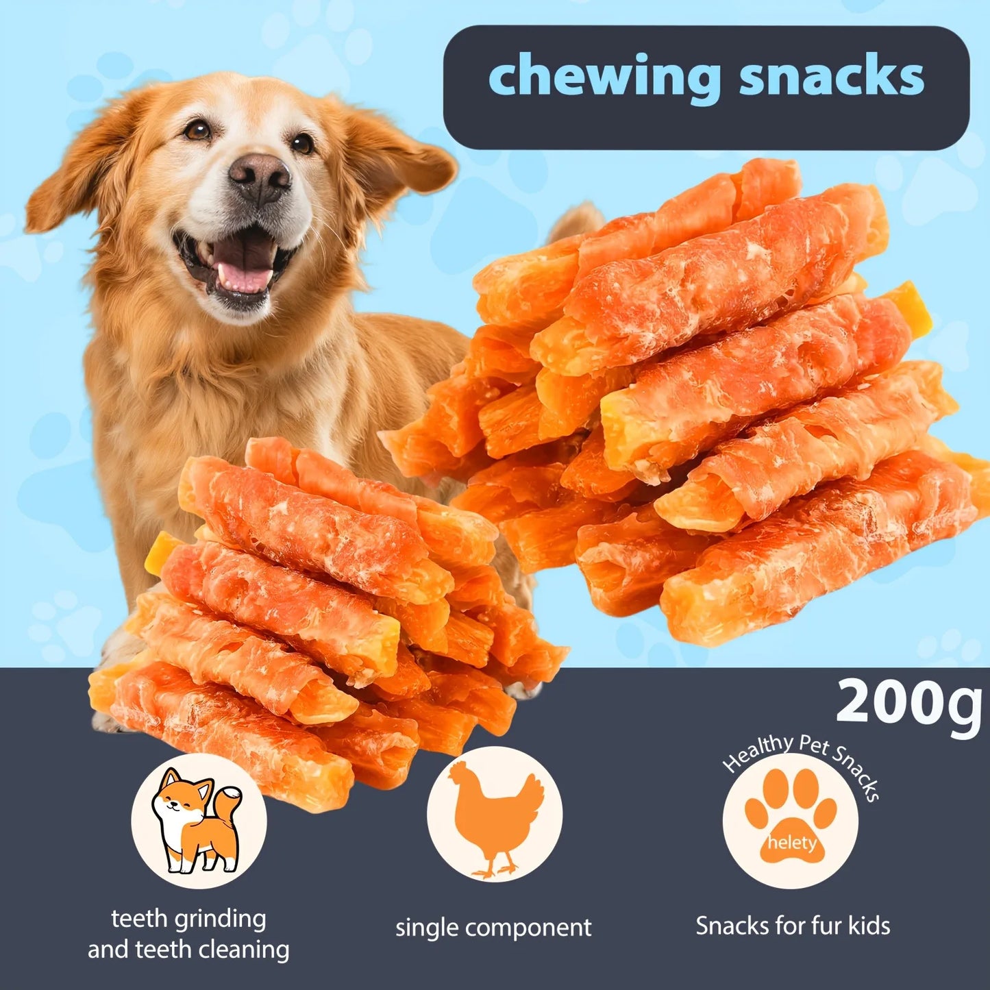 Mixed Flavors Chicken Jerky Duck Jerky Easy to Digest Long-Lasting Dog Chews