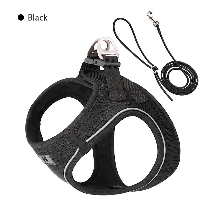 Dog Harness Leash Set for Small Medium Dog - Adjustable Reflective