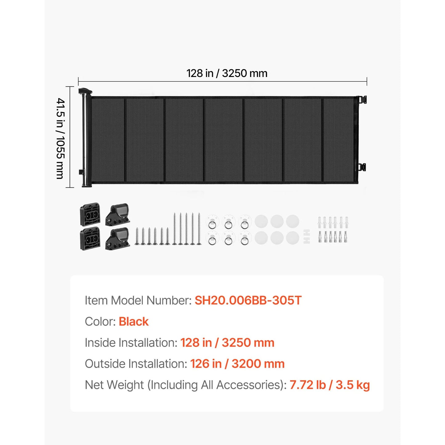 SucceBuy Retractable Baby Gate with Security Lock Walk Through Without Tripping Mesh Dog Gate for Stairs Hallways Indoor/Outdoor