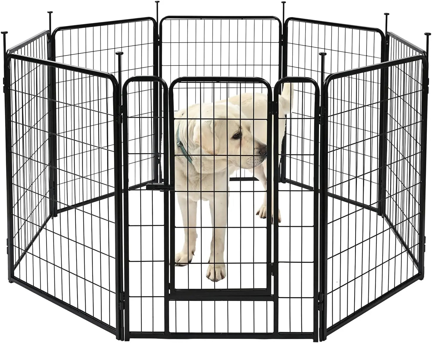 Dog Playpen 8 Panels Metal Fence with Door Foldable for Indoor Outdoor Use 36 Inch Height Black