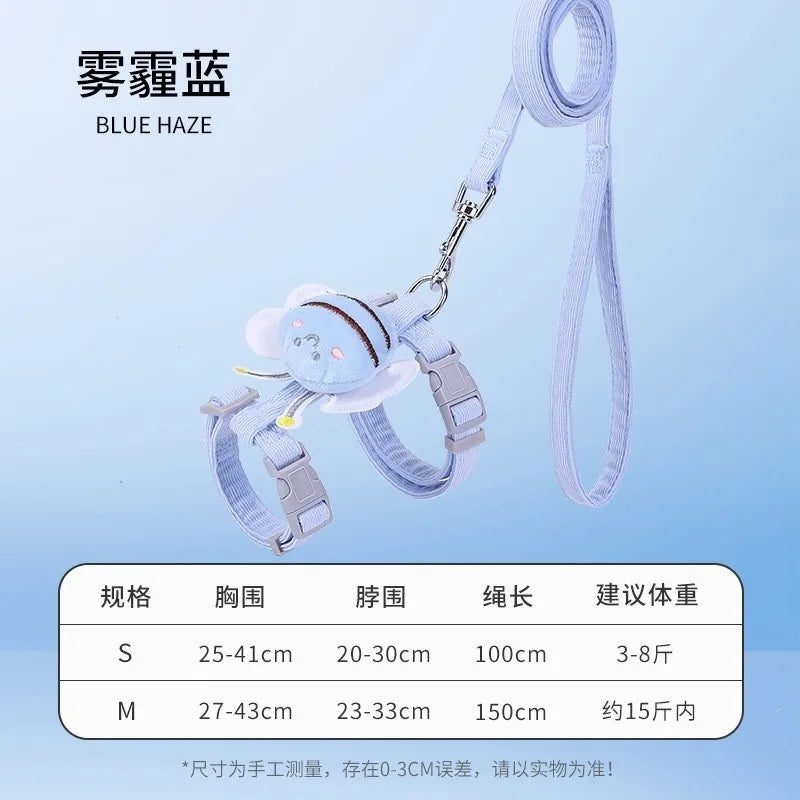 Premium Cat Harness Collar& Little Bee Pet Leash Set Perfect Outdoor Small Dog Vest Pet Supplies Kitten Accessories Puppy Stuff