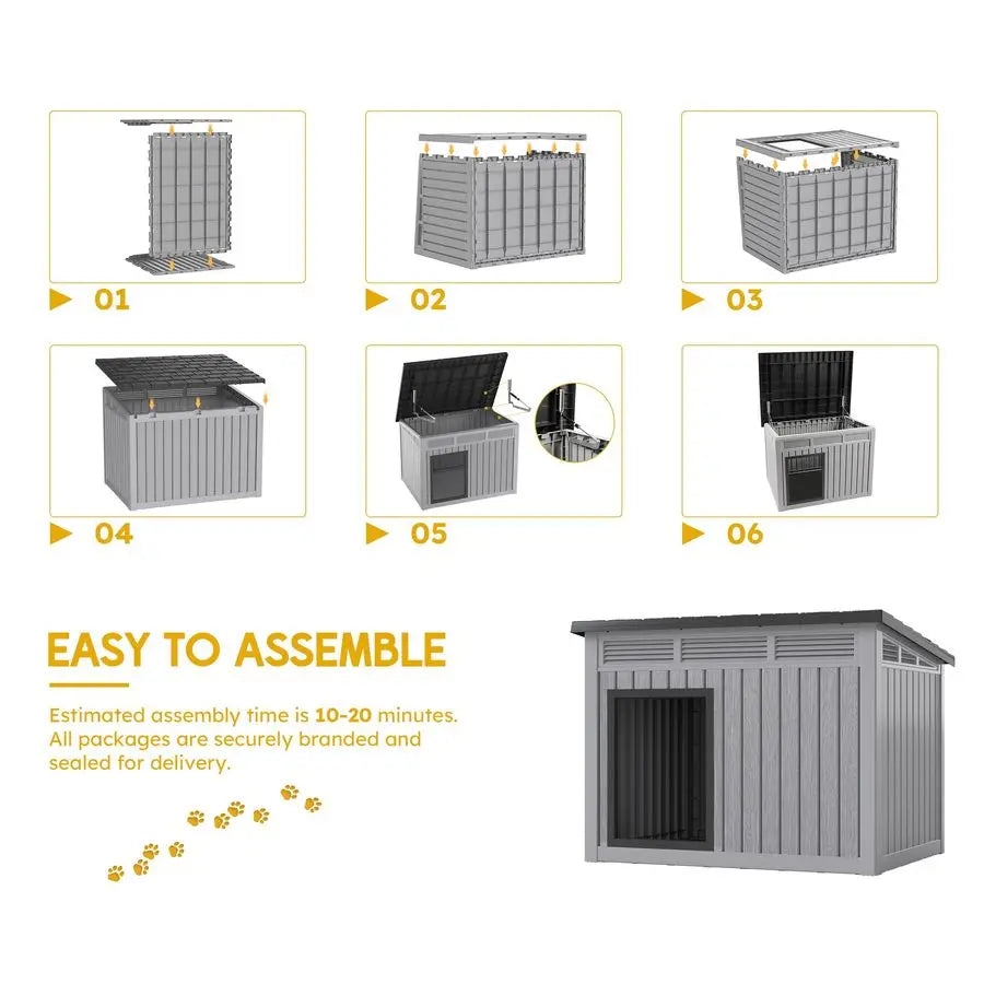Dog House for Indoor and Outdoor.   Fits Small to Medium Dogs 32.1 L x 25.1 W x 24 H.