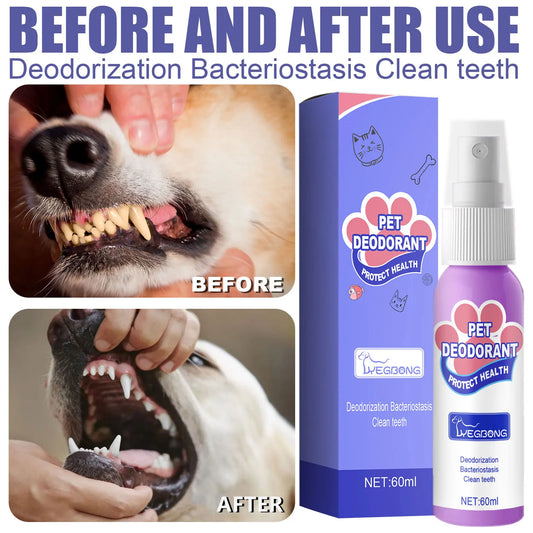 60ml Cat Dog Breath Cleaner Swallowable Pet Cat Oral Odor Removers Oral Health Care Pet Dog Mouth Cleaning Spray Pet Supplies