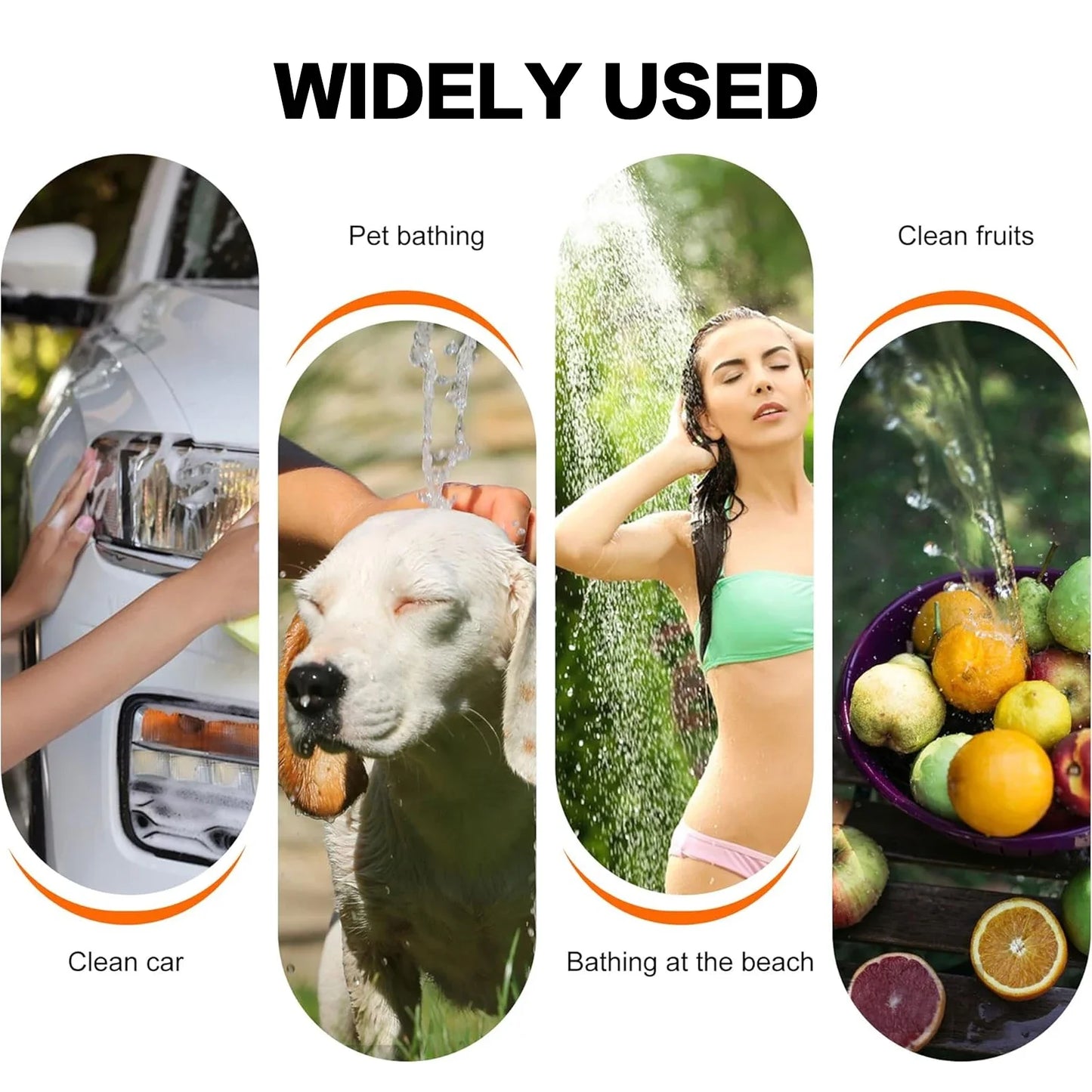 Portable Rechargeable Outdoor Shower Handheld Compact Design Gentle Shower Stream for Dog Bathing Car Washing Flower Watering