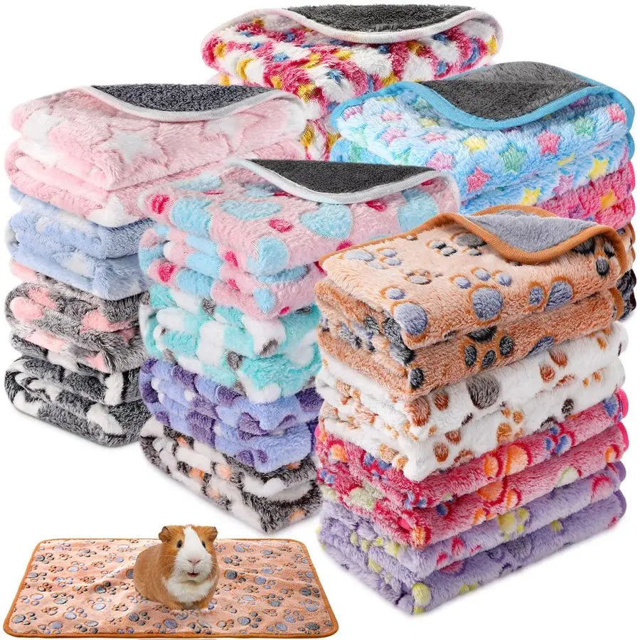 20 Pcs Waterproof Small Pet Fleece Blanket Bulk Washable
