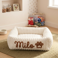 Load image into Gallery viewer, Personalized Fluffy Cloud Dog Bed with Soft Bolsters
