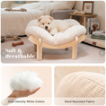 Load image into Gallery viewer, Luxury Elevated Wooden Flower Pet Bed with Plush Cushion
