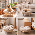 Load image into Gallery viewer, Luxury Elevated Wooden Flower Pet Bed with Plush Cushion
