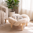 Load image into Gallery viewer, Luxury Elevated Wooden Flower Pet Bed with Plush Cushion
